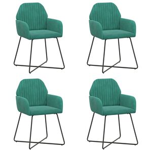 vidaXL Sillas de comedor 4 uds. Terciopelo Tuquesa 55 x 50 x 84 cm