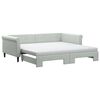 vidaXL Sof&aacute; cama nido con colch&oacute;n terciopelo gris claro 100x200 cm