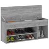 vidaXL Banco zapatero madera contrachapada gris Sonoma 105x30x45 cm