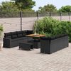 vidaXL Conjunto de sof&aacute;s de jard&iacute;n 12 pcs Negro rat&aacute;n sint&eacute;tico