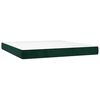 vidaXL Cama box spring colch&oacute;n y LED terciopelo verde oscuro 160x200cm