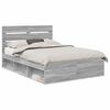 vidaXL Estructura de cama con cabecera Gris Sonoma 150 x 200 cm