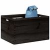 vidaXL Caja de madera con asas madera maciza pino negra 40x30x23 cm
