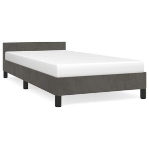 vidaXL Estructura de cama sin colch&oacute;n terciopelo gris oscuro 80x200 cm