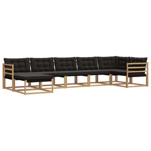 vidaXL Conjunto de sof&aacute;s de exterior 7 uds. Blanco y Negro
