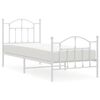 vidaXL Estructura cama sin colch&oacute;n con estribo metal blanco 90x200 cm