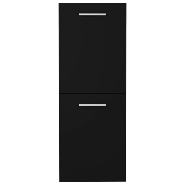 vidaXL Armario de ba&ntilde;o madera contrachapada negro 30x30x80 cm