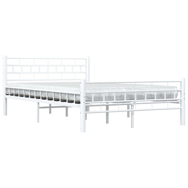 vidaXL Estructura de cama sin colch&oacute;n metal blanco 140x200 cm