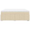 vidaXL Cama box spring con colch&oacute;n tela color crema 200x200 cm