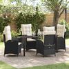 vidaXL Conjunto de Comedor de Jard&iacute;n 5 pcs Negro rat&aacute;n sint&eacute;tico