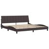 vidaXL Estructura de cama sin colch&oacute;n Hanko tela marr&oacute;n oscuro 200x200 cm