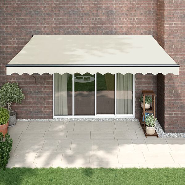 vidaXL Toldo retr&aacute;ctil autom&aacute;tico color crema 4,5x3 m