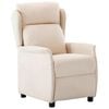 vidaXL Sill&oacute;n reclinable Crema Poli&eacute;ster
