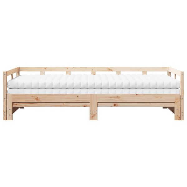 vidaXL Sof&aacute; cama nido con colchones madera maciza de pino 80x200 cm