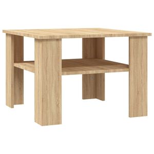 vidaXL Mesa de centro madera contrachapada roble Sonoma 60x60x42 cm