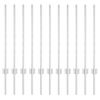 vidaXL Poste de cerca empotrado 11 pcs Plateado 120 cm