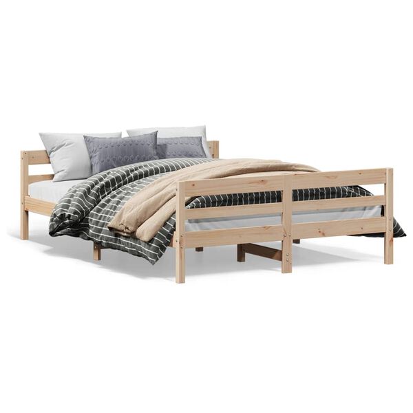 vidaXL Estructura de cama sin colch&oacute;n madera de pino maciza 120x200 cm