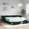 vidaXL Sof&aacute; cama nido con cajones terciopelo verde oscuro 100x200 cm