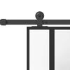 vidaXL Puerta corredera set herrajes vidrio templado aluminio 76x205cm