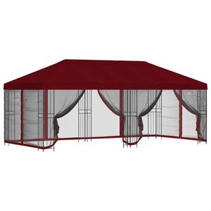 vidaXL Gazebo con paredes laterales 6 x 3 m Burdeos Poli&eacute;ster y Acero