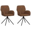 vidaXL Sillas de comedor giratorias 2 uds. Cuero de Suede Sint&eacute;tico