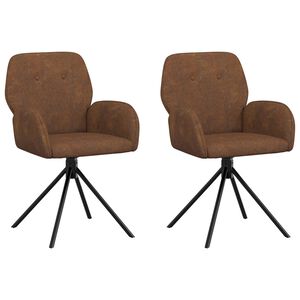 vidaXL Sillas de comedor giratorias 2 uds. Cuero de Suede Sint&eacute;tico