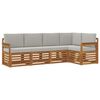 vidaXL Conjunto de sof&aacute;s de exterior 5 uds. Gris Natural y Claro