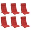 vidaXL Cojines de silla con respaldo alto 6 uds tela Oxford rojo