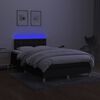 vidaXL Cama box spring con colch&oacute;n y luces LED tela negro 120x190 cm