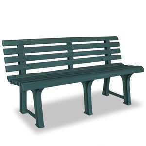vidaXL Banco de jard&iacute;n pl&aacute;stico verde 145,5 cm