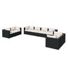 vidaXL Set de muebles de jard&iacute;n 8 pzas y cojines rat&aacute;n sint&eacute;tico negro