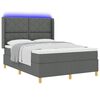 vidaXL Cama tipo Box Spring con tiras LED Gris 160 x 200 cm tela