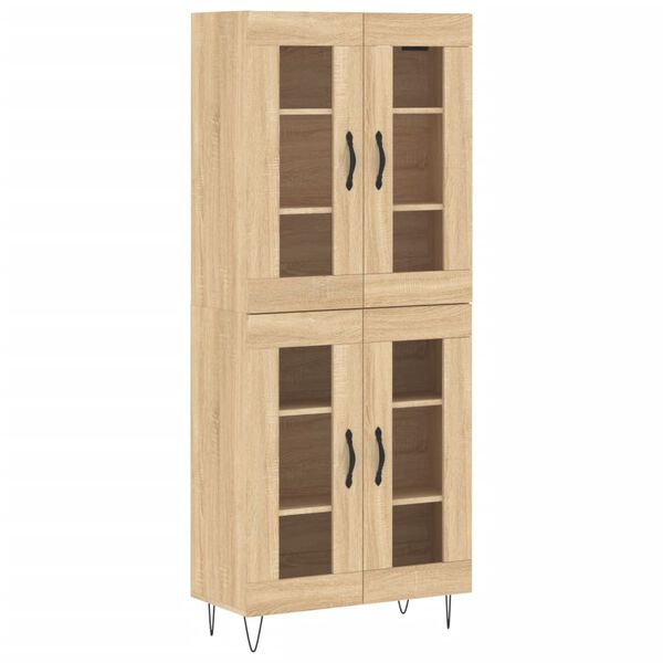 vidaXL Aparador alto madera contrachapada color roble 69,5x34x180 cm