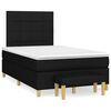 vidaXL Cama box spring con colch&oacute;n tela negro 120x190 cm