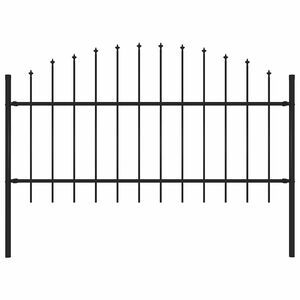vidaXL Valla de jard&iacute;n Woerden con punta de lanza de acero, 170x125 cm, negro