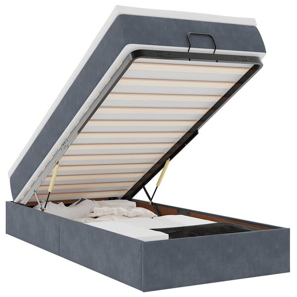vidaXL Estructura cama otomana colch&oacute;n terciopelo gris oscuro