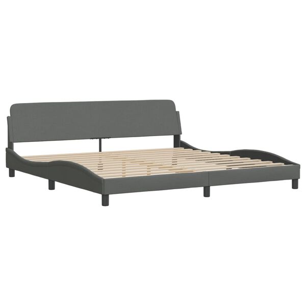 vidaXL Cama con colch&oacute;n Hvar tela gris oscuro 200x200 cm