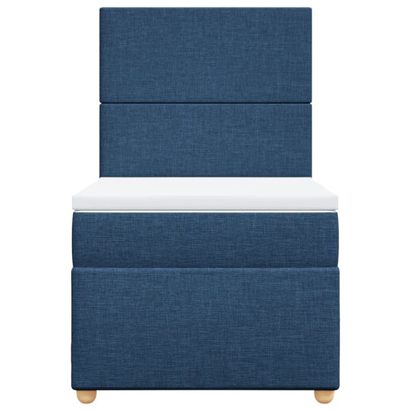 vidaXL Cama box spring con colch&oacute;n tela azul 100x200 cm
