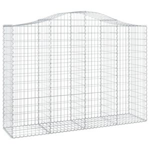 vidaXL Cesta gaviones forma arco hierro galvanizado 200x50x140/160 cm