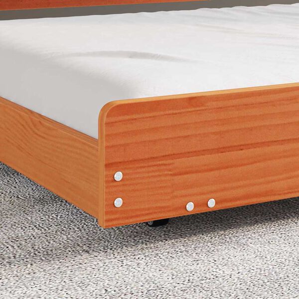 vidaXL Estructura de cama Marr&oacute;n cera 75 x 190 cm