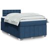vidaXL Cama box spring con colch&oacute;n tela azul 120x200 cm