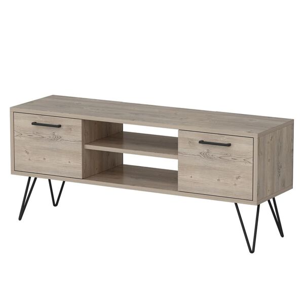 Homemania Mueble para TV Almira madera y negro 120x35x50 cm