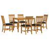 vidaXL Conjunto de comedor 7 uds. Negro Madera de Roble S&oacute;lido
