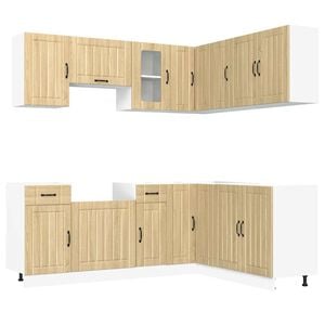 vidaXL Mueble cocina Kalmar roble sonoma 11 pzas madera contrachapada