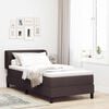 vidaXL Cama tipo Box Spring con colch&oacute;n Marr&oacute;n Oscuro 90 x 190 cm tela