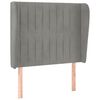 vidaXL Cabecero con orejas de terciopelo gris claro 83x23x118/128 cm