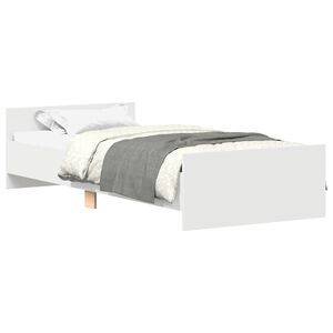 vidaXL Estructura de cama madera de ingenier&iacute;a blanca 75x190 cm