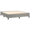 vidaXL Cama box spring colch&oacute;n y LED terciopelo gris claro 180x200 cm
