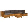 vidaXL 8 uds. Conjunto de sof&aacute;s de exterior Madera de Acacia S&oacute;lida