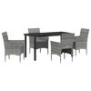 vidaXL Conjunto de Comedor de Jard&iacute;n 5 pcs Gris rat&aacute;n sint&eacute;tico